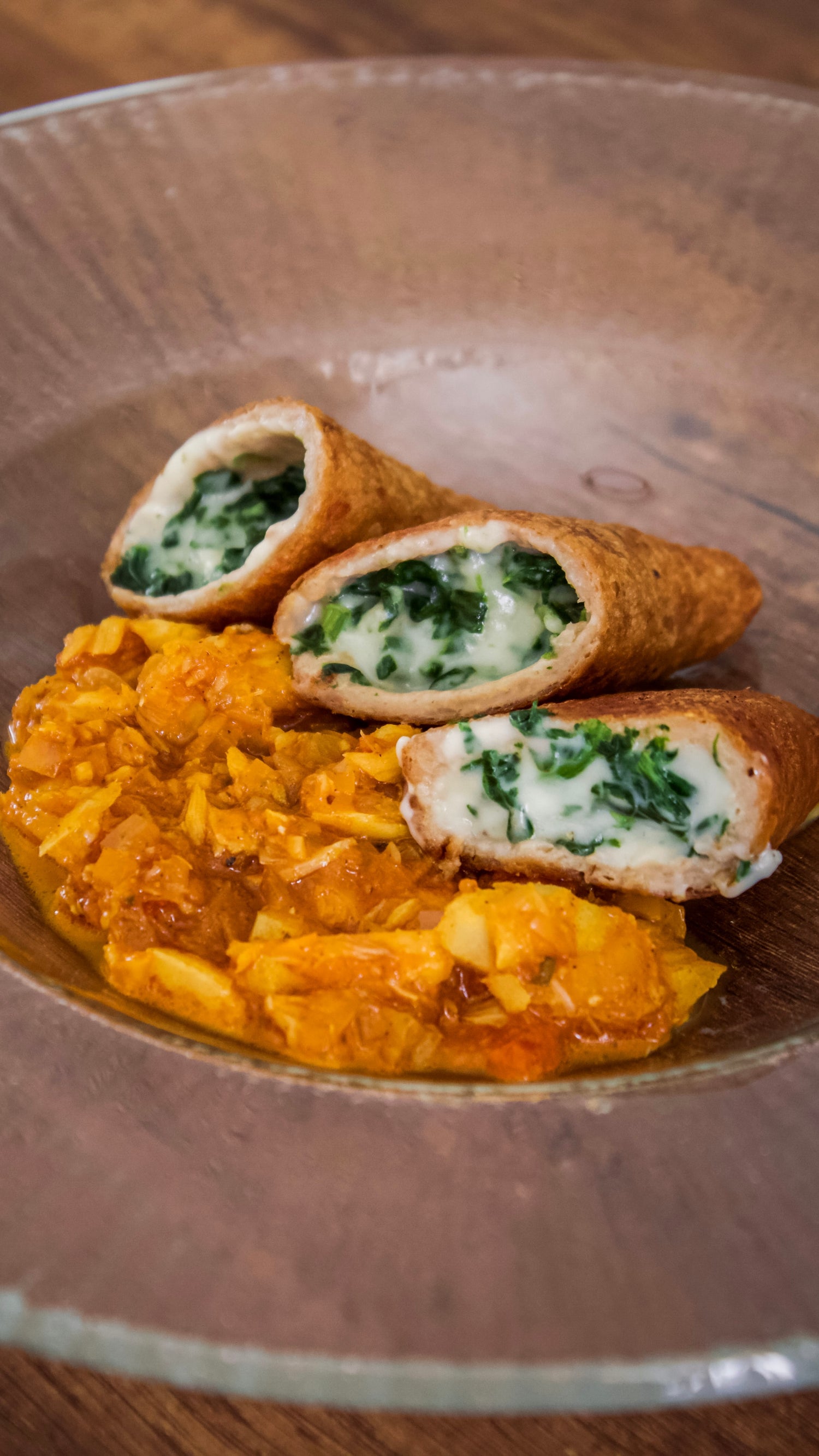 Plantain Empanadas with Bacalao Guisado