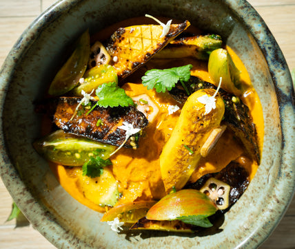 Guanimes with Salsa Criolla & Seasonal Market Vegetables