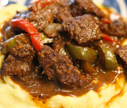 Carne Guisada with Yuca Mash