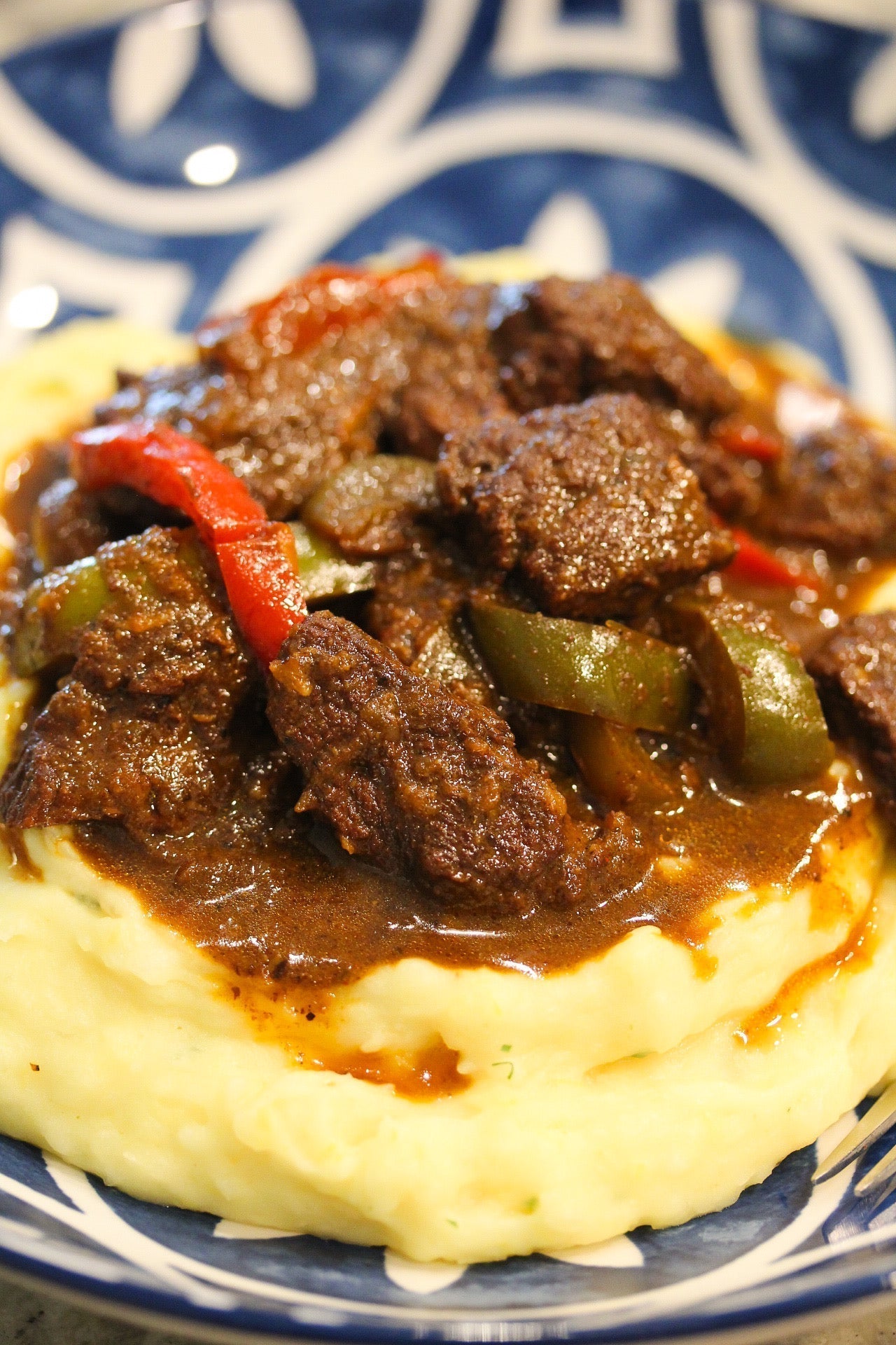Carne Guisada with Yuca Mash
