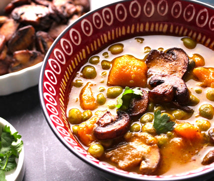 Gandules Guisados with Savory Mushrooms