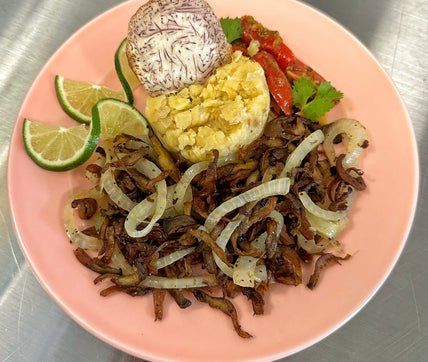 Vegan Vaca Frita y Fufu