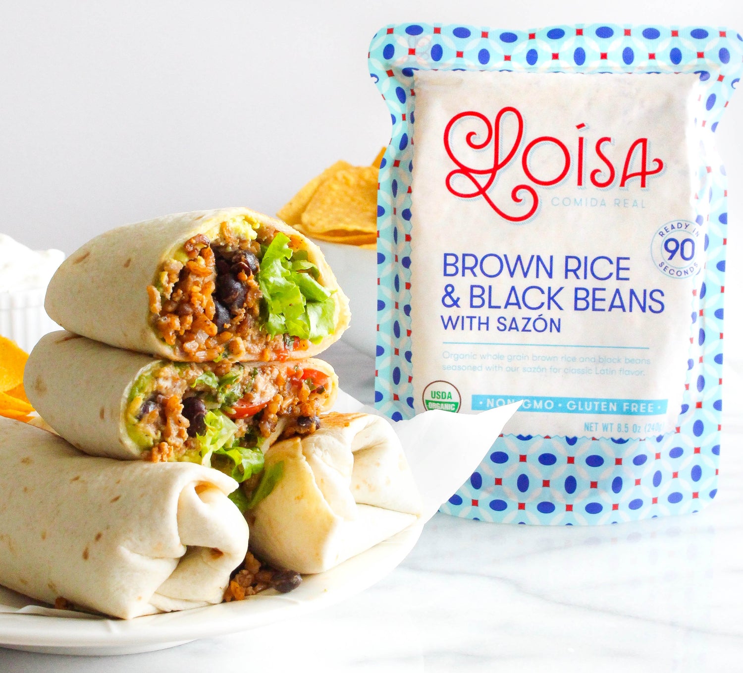 Super Easy Rice & Beans Burrito