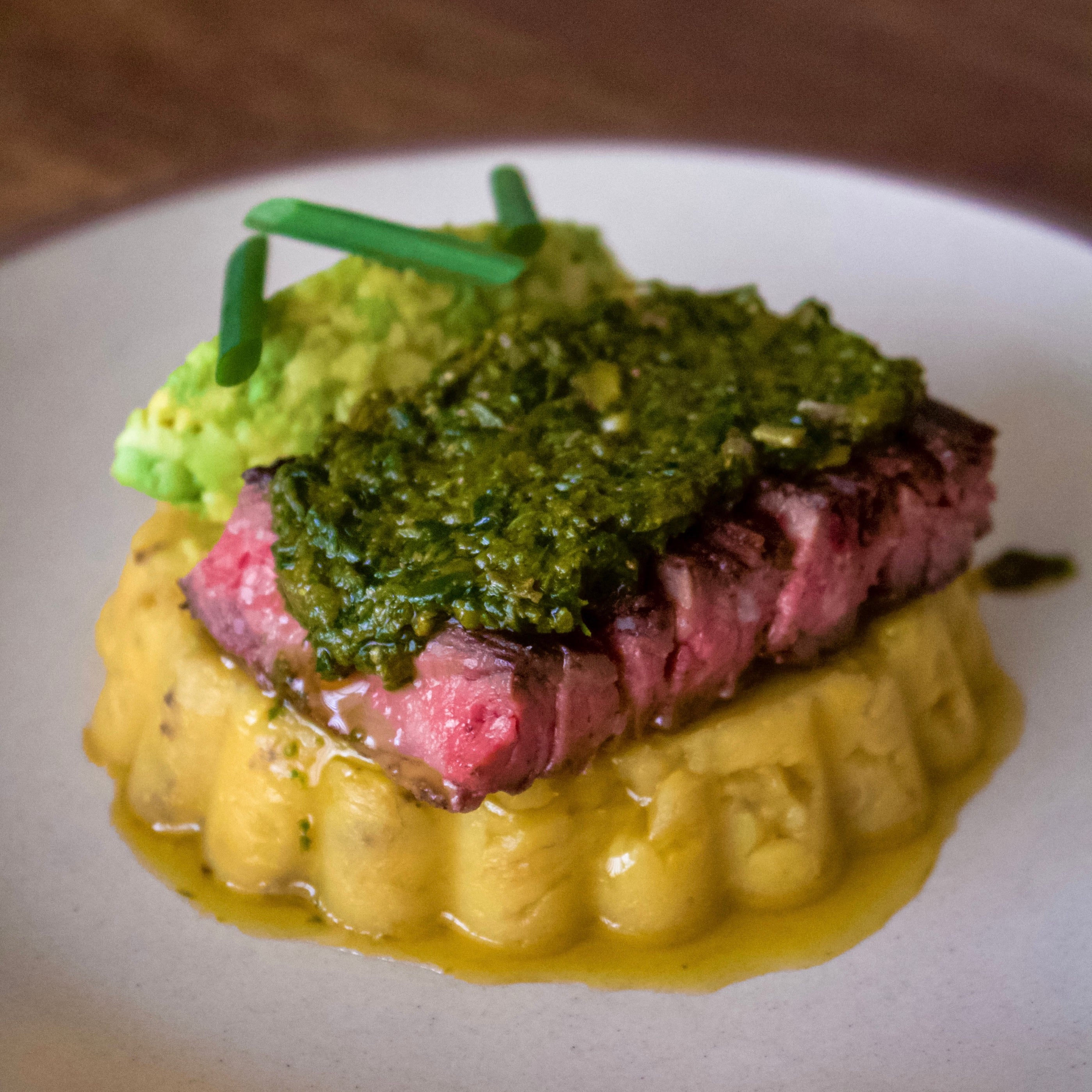 Churrasco with outlet chimichurri